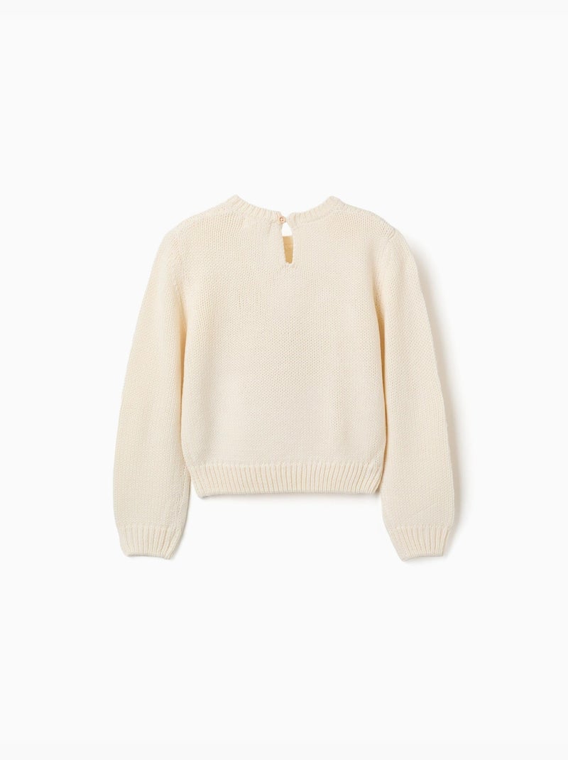 Maglione con ricamo floreale Bianco - Kiabi