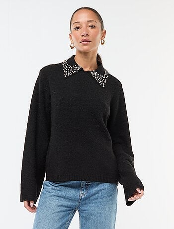 Maglione con scollatura perlata 'JDY'