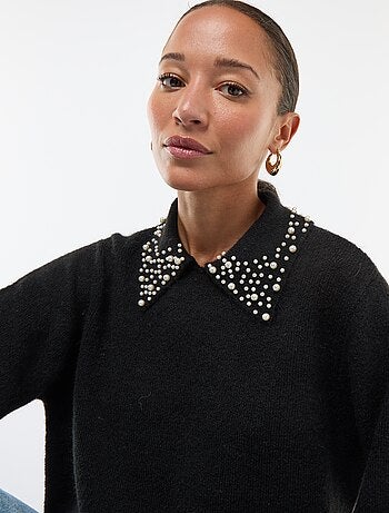 Maglione con scollatura perlata 'JDY'