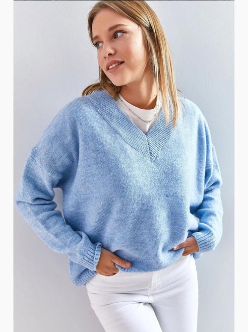 Maglione con scollo a v e maniche lunghe lucci - Kiabi Maglione con scollo a v e maniche lunghe lucci - Kiabi