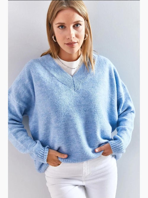 Maglione con scollo a v e maniche lunghe lucci - Kiabi Maglione con scollo a v e maniche lunghe lucci - Kiabi