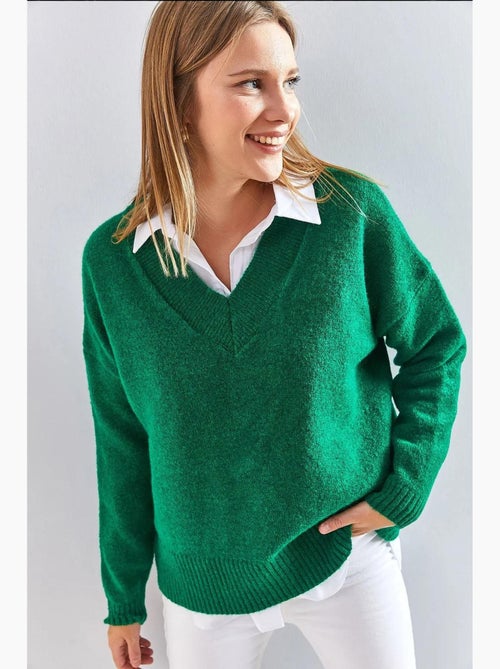Maglione con scollo a v e maniche lunghe lucci - Kiabi Maglione con scollo a v e maniche lunghe lucci - Kiabi