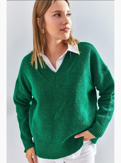 Maglione con scollo a v e maniche lunghe lucci - Kiabi Maglione con scollo a v e maniche lunghe lucci - Kiabi