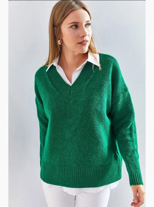Maglione con scollo a v e maniche lunghe lucci - Kiabi Maglione con scollo a v e maniche lunghe lucci - Kiabi