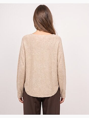 Maglione con scollo a v in maglia con filo lucido kassiane