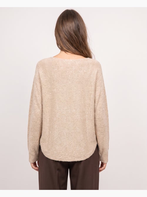 Maglione con scollo a v in maglia con filo lucido kassiane - Kiabi