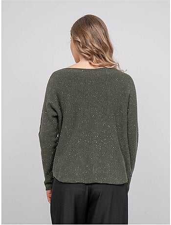 Maglione con scollo a v in maglia con filo lucido kassiane