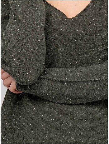 Maglione con scollo a v in maglia con filo lucido kassiane