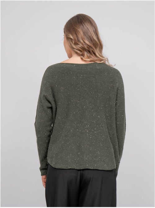 Maglione con scollo a v in maglia con filo lucido kassiane - Kiabi