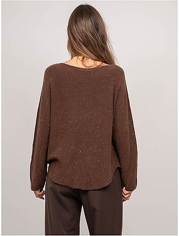 Maglione con scollo a v in maglia con filo lucido kassiane
