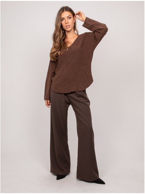 Maglione con scollo a v in maglia con filo lucido kassiane - Kiabi Maglione con scollo a v in maglia con filo lucido kassiane - Kiabi