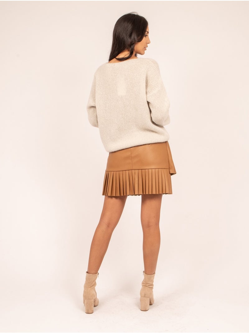 Maglione con scollo a V KYO Beige - Kiabi