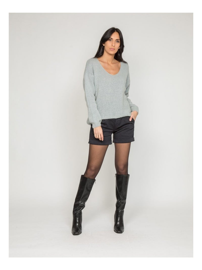 Maglione con scollo a V KYO Grigio - Kiabi