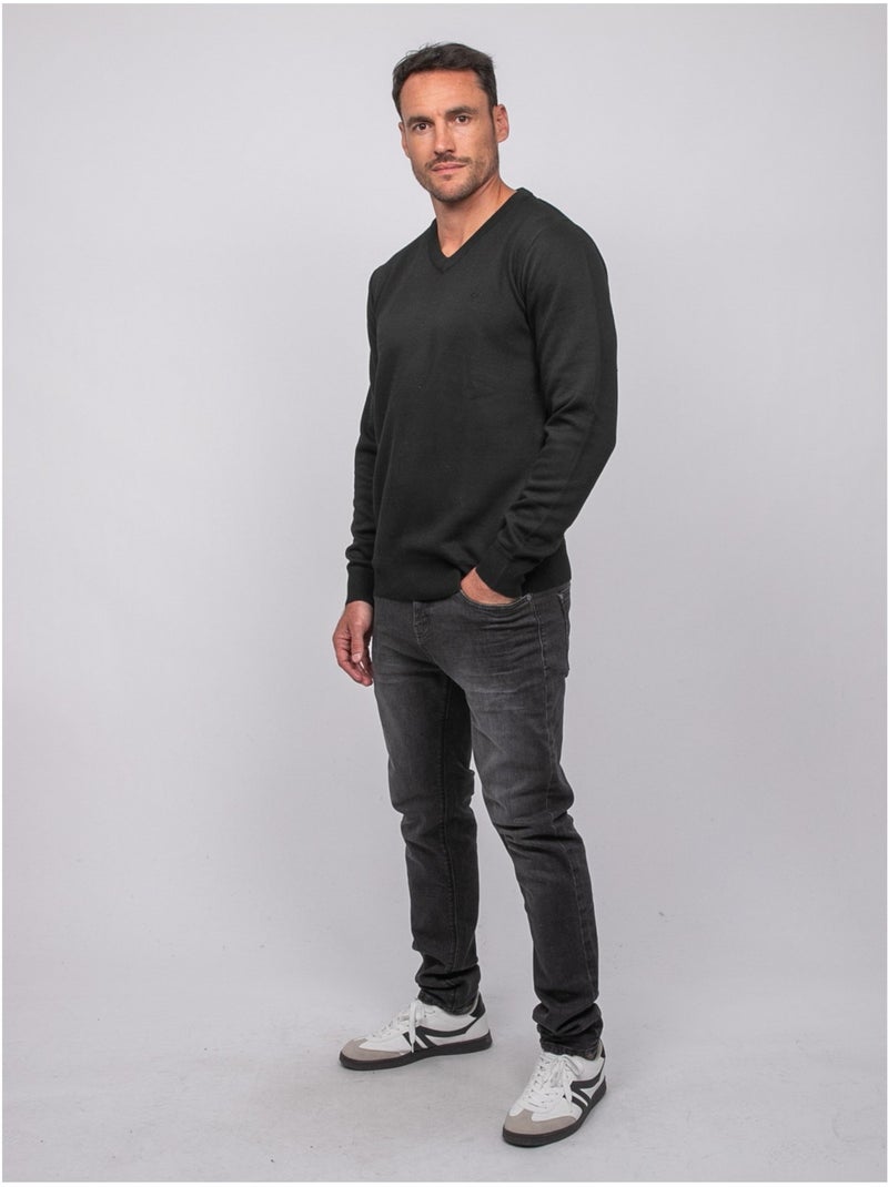 Maglione con scollo a v lamboise Nero - Kiabi