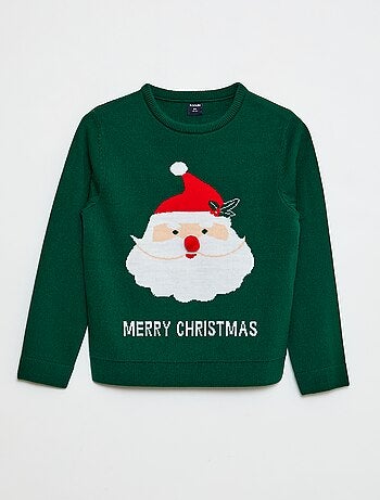Maglione con stampa 'Babbo Natale' a girocollo