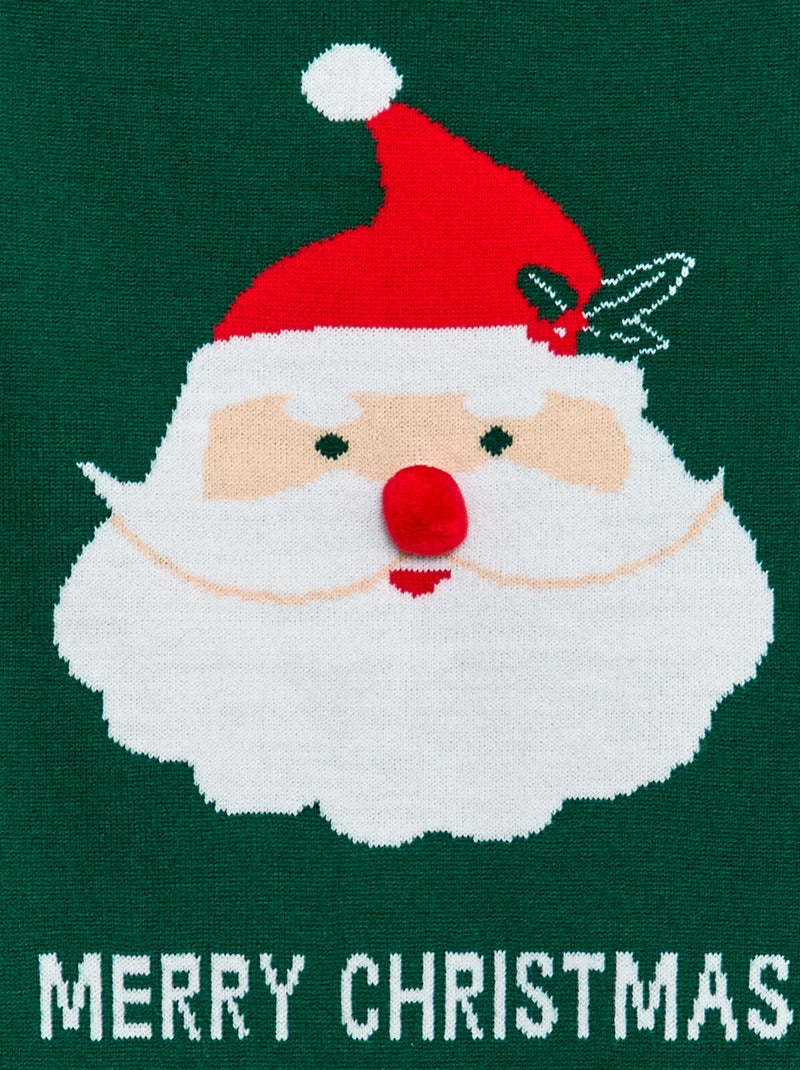 Maglione con stampa 'Babbo Natale' a girocollo Verde - Kiabi