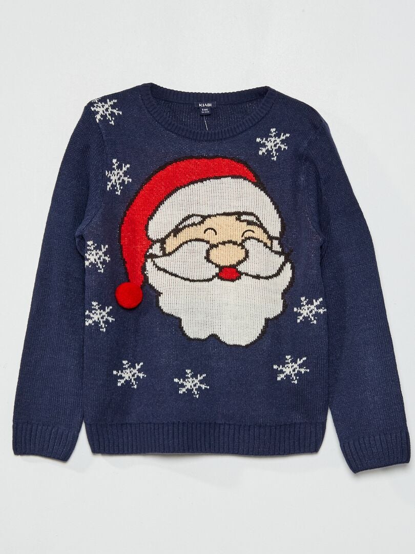 Maglione con stampa 'Babbo Natale' BLU - Kiabi