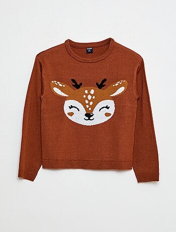 Maglione con stampa 'Cervo'