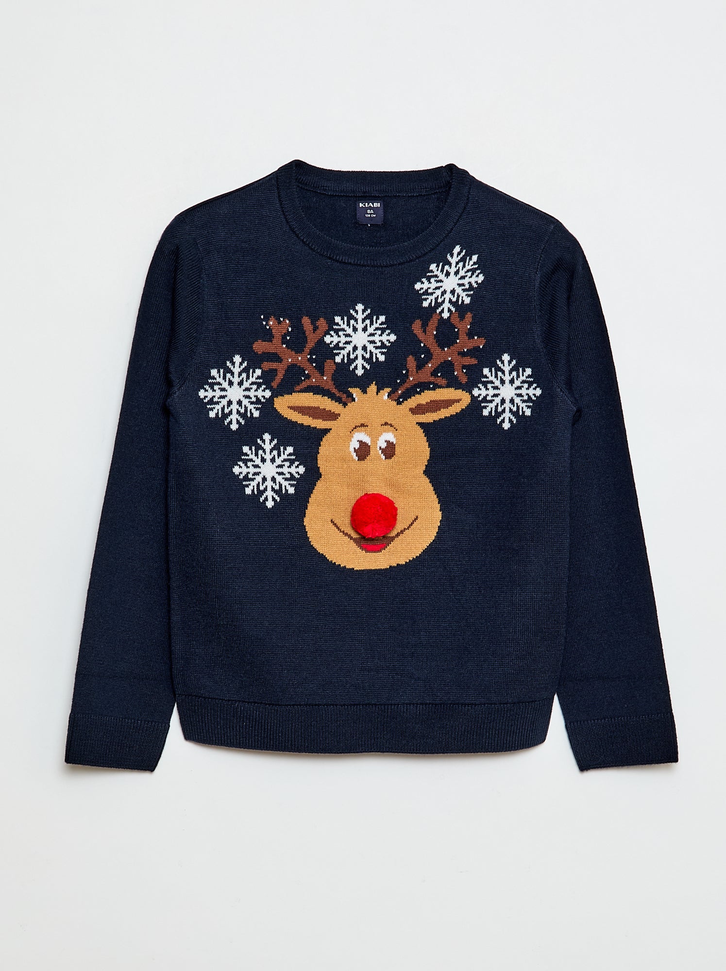 Maglione con stampa 'cervo' + pon pon