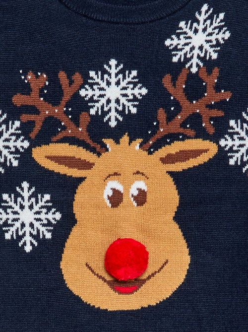 Maglione con stampa 'cervo' + pon pon - Kiabi