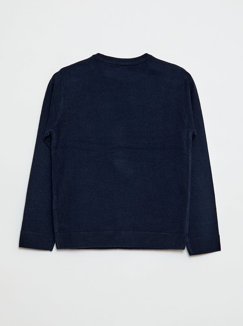 Maglione con stampa 'cervo' + pon pon Blu - Kiabi