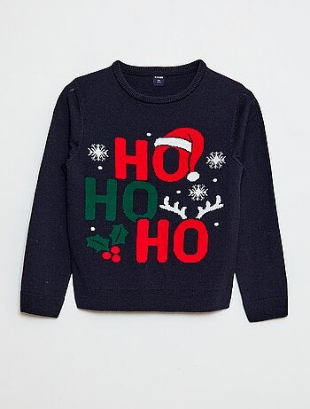 Maglione con stampa 'Natale' a girocollo