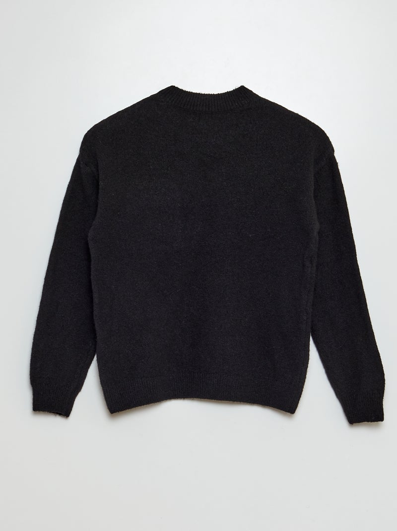 Maglione con tasca con patta NERO - Kiabi