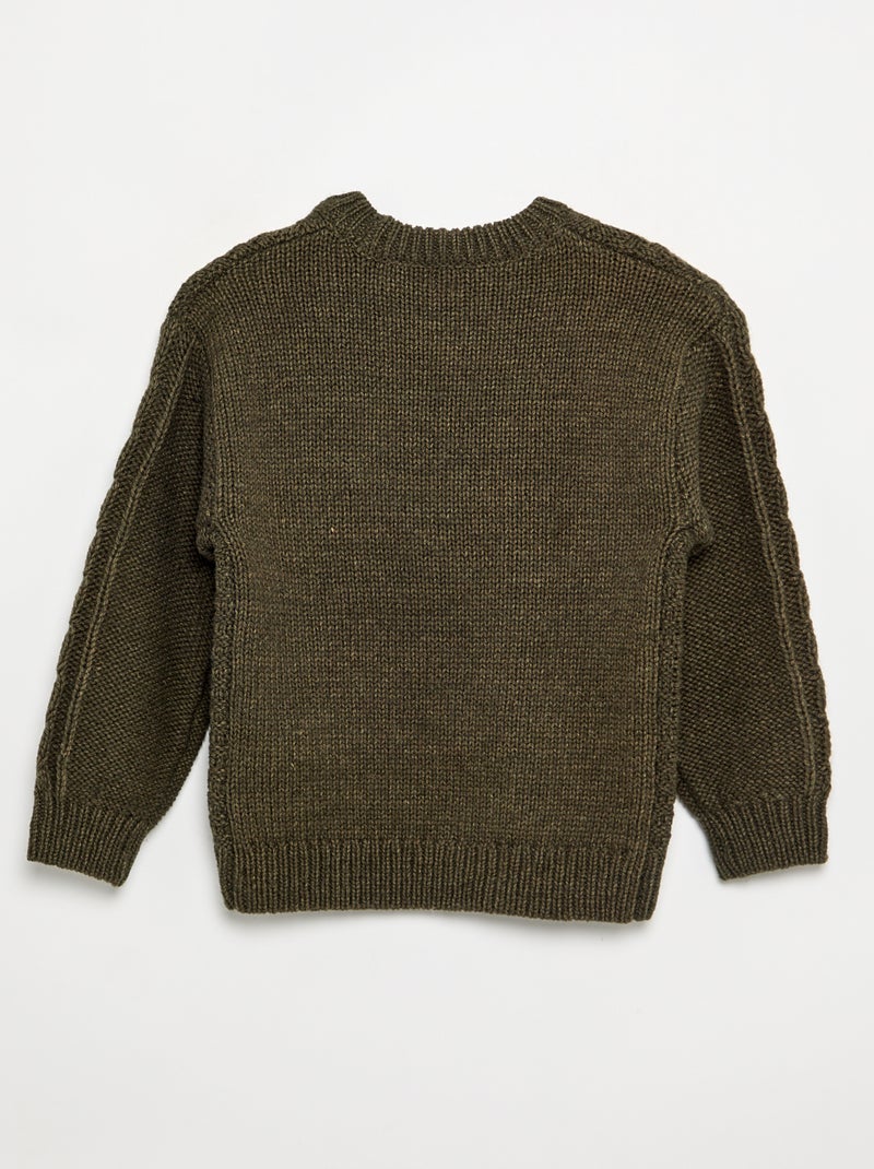 Maglione con trecce Verde scuro - Kiabi