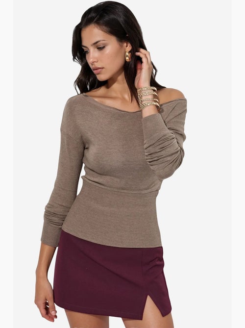 Maglione corto a coste da donna con girocollo busem - Kiabi Maglione corto a coste da donna con girocollo busem - Kiabi