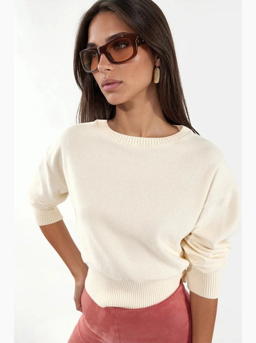 Maglione corto a coste da donna con girocollo busem - Kiabi Maglione corto a coste da donna con girocollo busem - Kiabi
