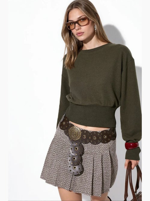 Maglione corto a coste da donna con girocollo busem - Kiabi Maglione corto a coste da donna con girocollo busem - Kiabi