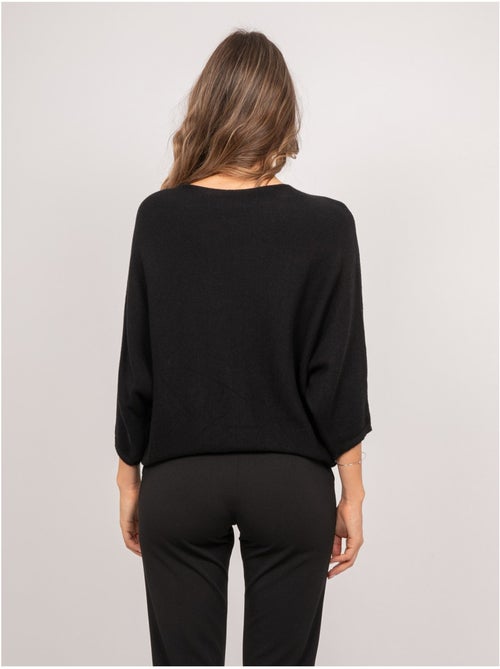 Maglione corto con fondo incrociato e maniche a pipistrello kendy - Kiabi Maglione corto con fondo incrociato e maniche a pipistrello kendy - Kiabi