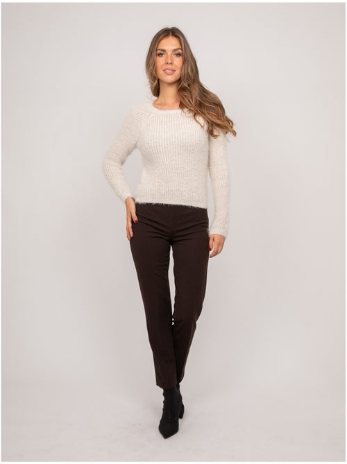 Maglione corto in maglia pelosa con scollo ampio kynaelle - Kiabi