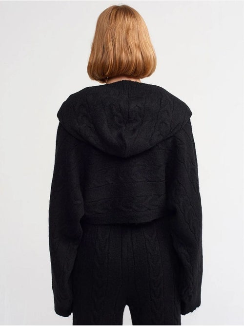 Maglione corto oversize a trecce con cappuccio - Kiabi Maglione corto oversize a trecce con cappuccio - Kiabi