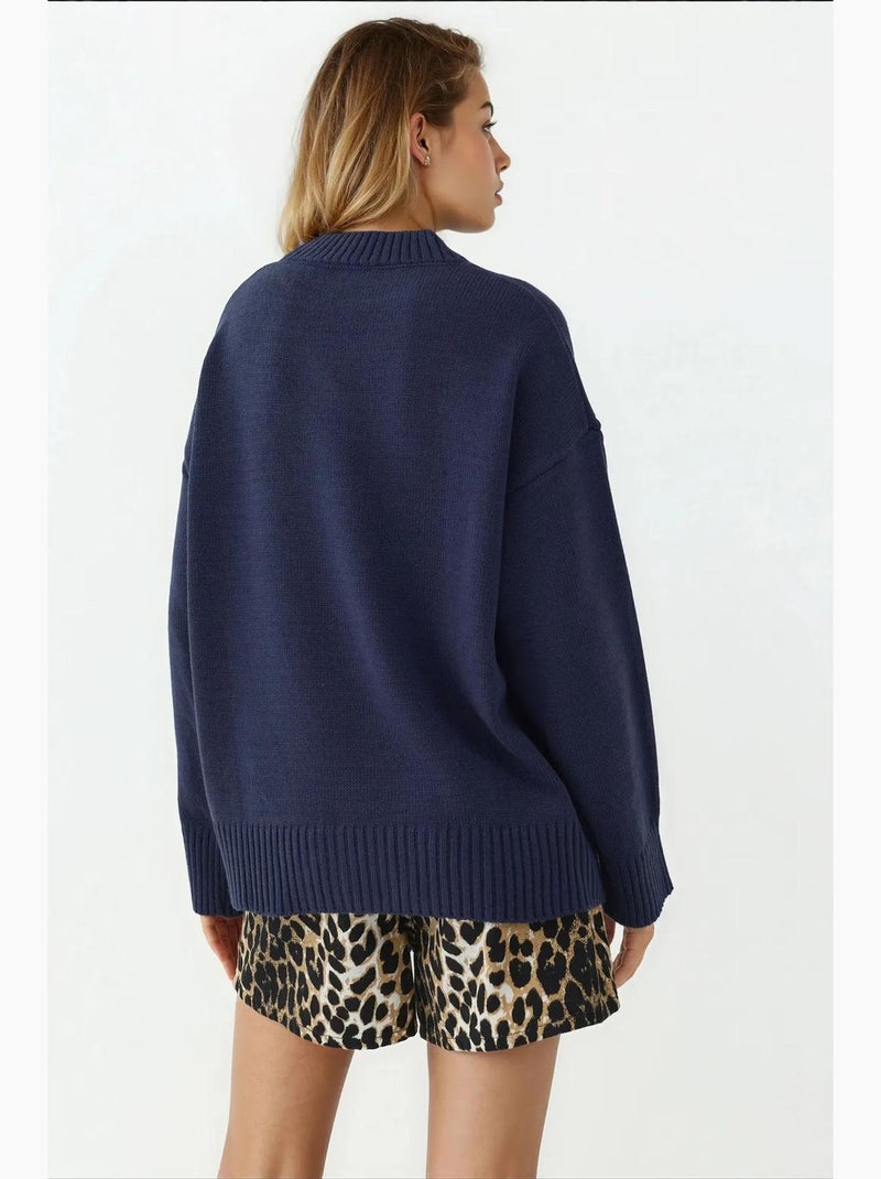 Maglione cozy con girocollo hiccup Blu notte - Kiabi