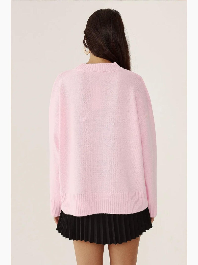 Maglione cozy con girocollo hiccup Rosa chiaro - Kiabi