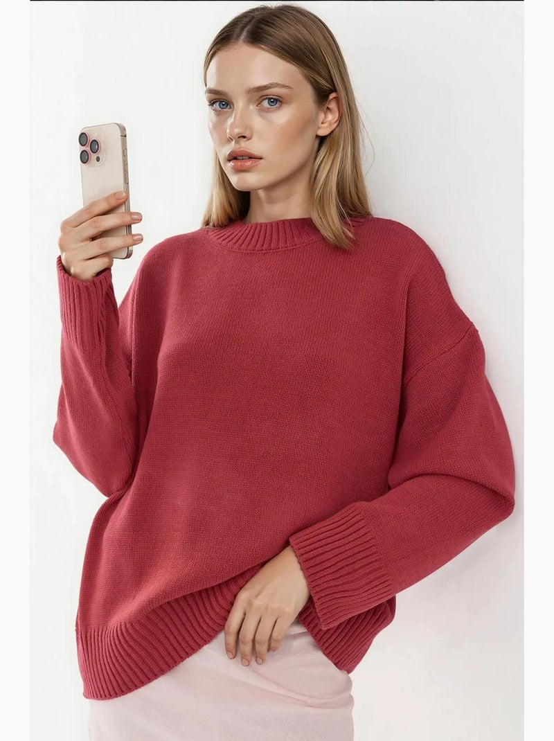 Maglione cozy con girocollo hiccup Rosa scuro - Kiabi