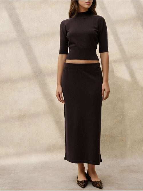 Maglione crop a collo alto testurizzato hiccup - Kiabi Maglione crop a collo alto testurizzato hiccup - Kiabi