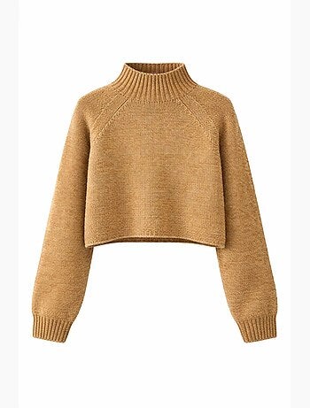 Maglione cropped da donna in maglia testurizzata mixray