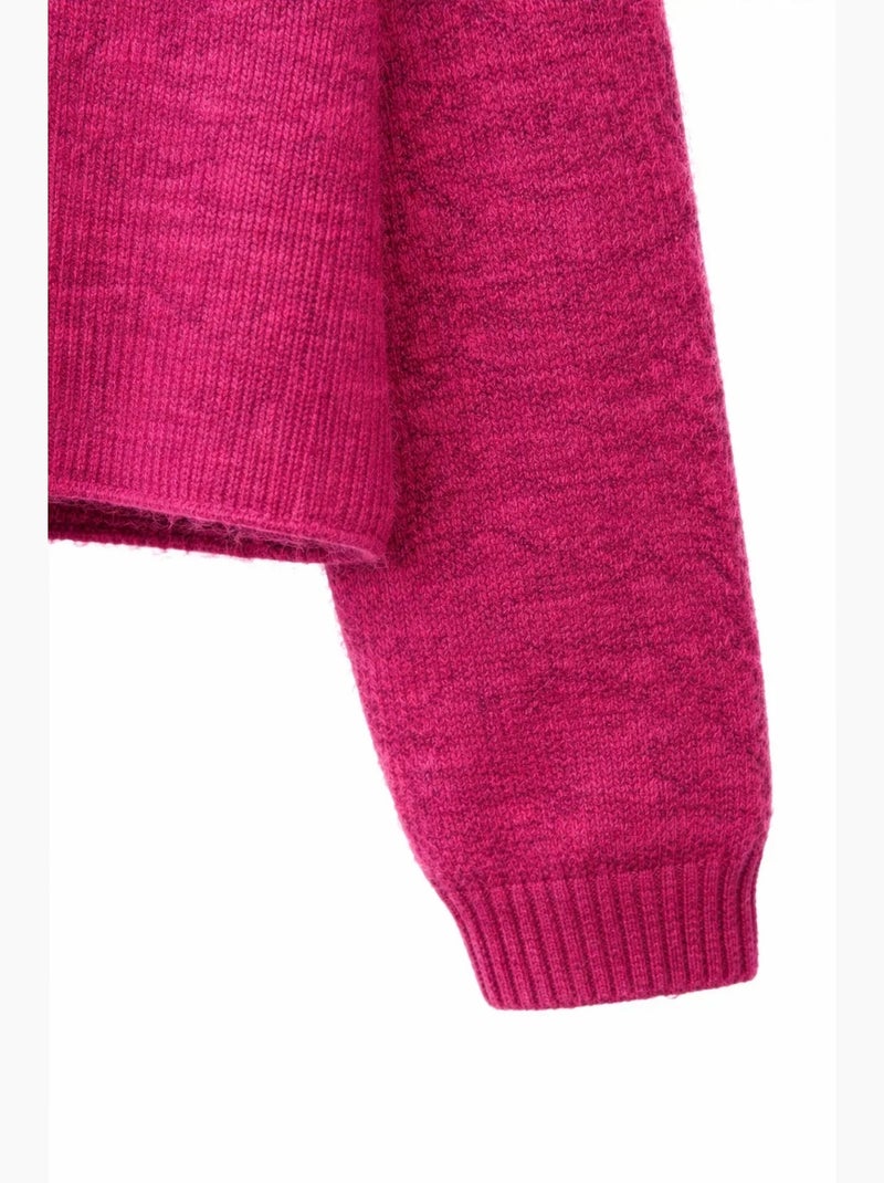 Maglione cropped da donna in maglia testurizzata mixray Viola prugna - Kiabi