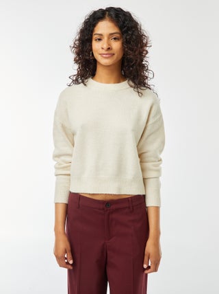 Maglione cropped in maglia morbida