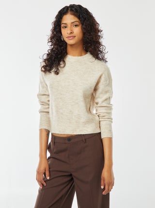 Maglione cropped in maglia morbida