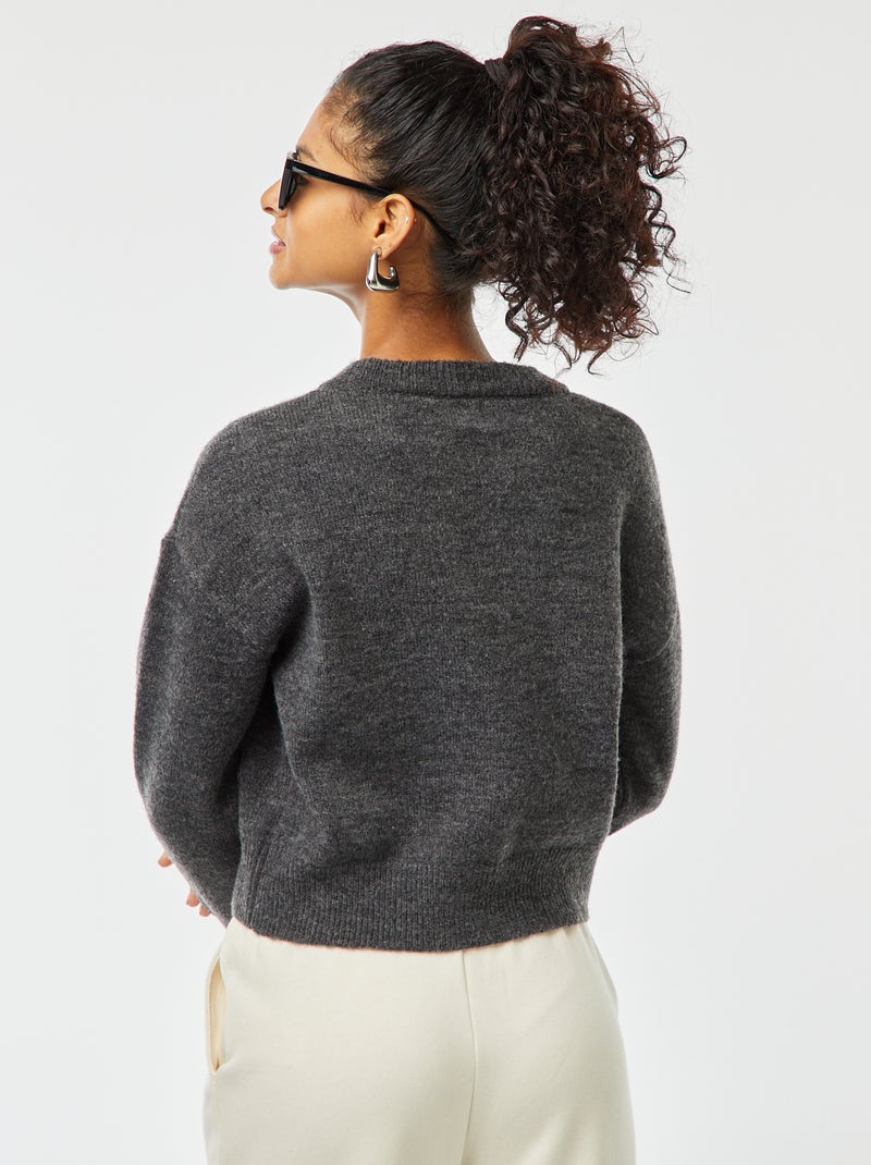 Maglione cropped in maglia morbida Grigio - Kiabi