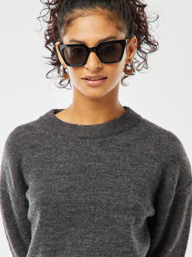 Maglione cropped in maglia morbida Grigio - Kiabi