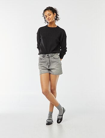 Maglione cropped in maglia morbida