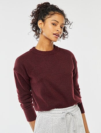Maglione cropped in maglia morbida