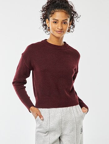 Maglione cropped in maglia morbida