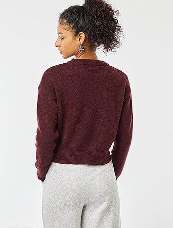 Maglione cropped in maglia morbida