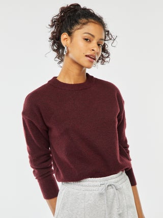Maglione cropped in maglia morbida