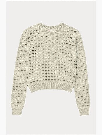 Maglione cropped relaxed in maglia testurizzata con girocollo mixray